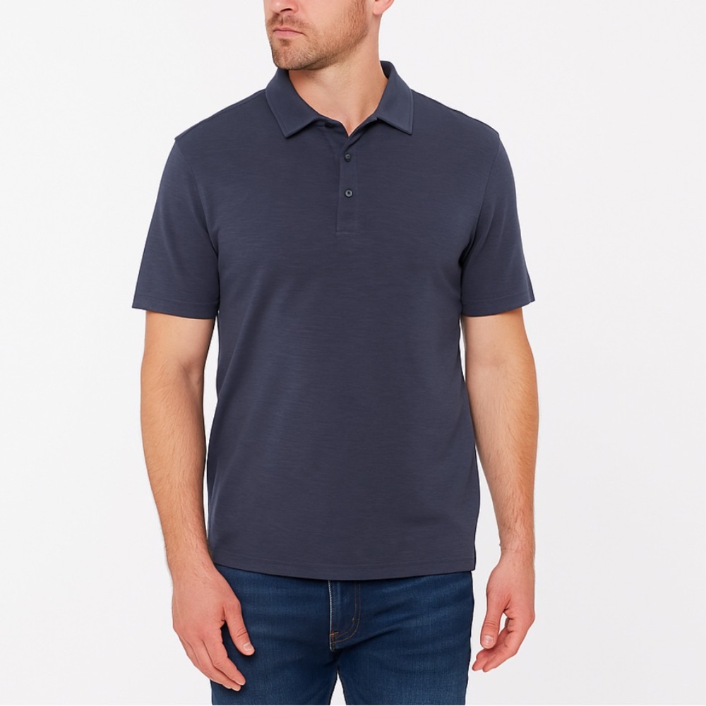 Van Heusen Button Up Short Sleeve Polo Shirt Size XXL Gray
